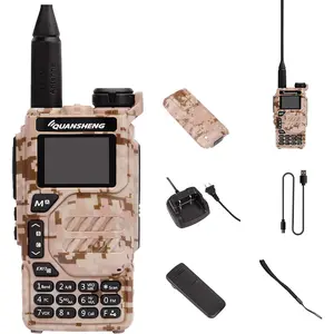 Quansheng UV-K5 Radio USB-C Charging Dual Band Two Way Radio Long Range for Adult 5W Long Range Handheld Radio NOAA Scrambler/DTMF One Key Copy Desert Camo