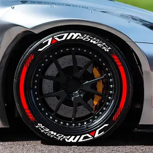 Jdm Car Tire Decoration Sticker Set, Car Tire Decal, PVC Waterproof Personalized Letter Tire Stickers, 1.25 Inch, Fits Four Tires, Durable Car Accessories, No glue included
