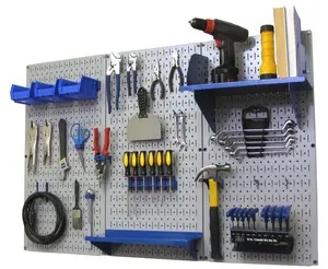 4ft Metal Pegboard Premium Tool Storage Kit - Gray Toolboard with Hooks