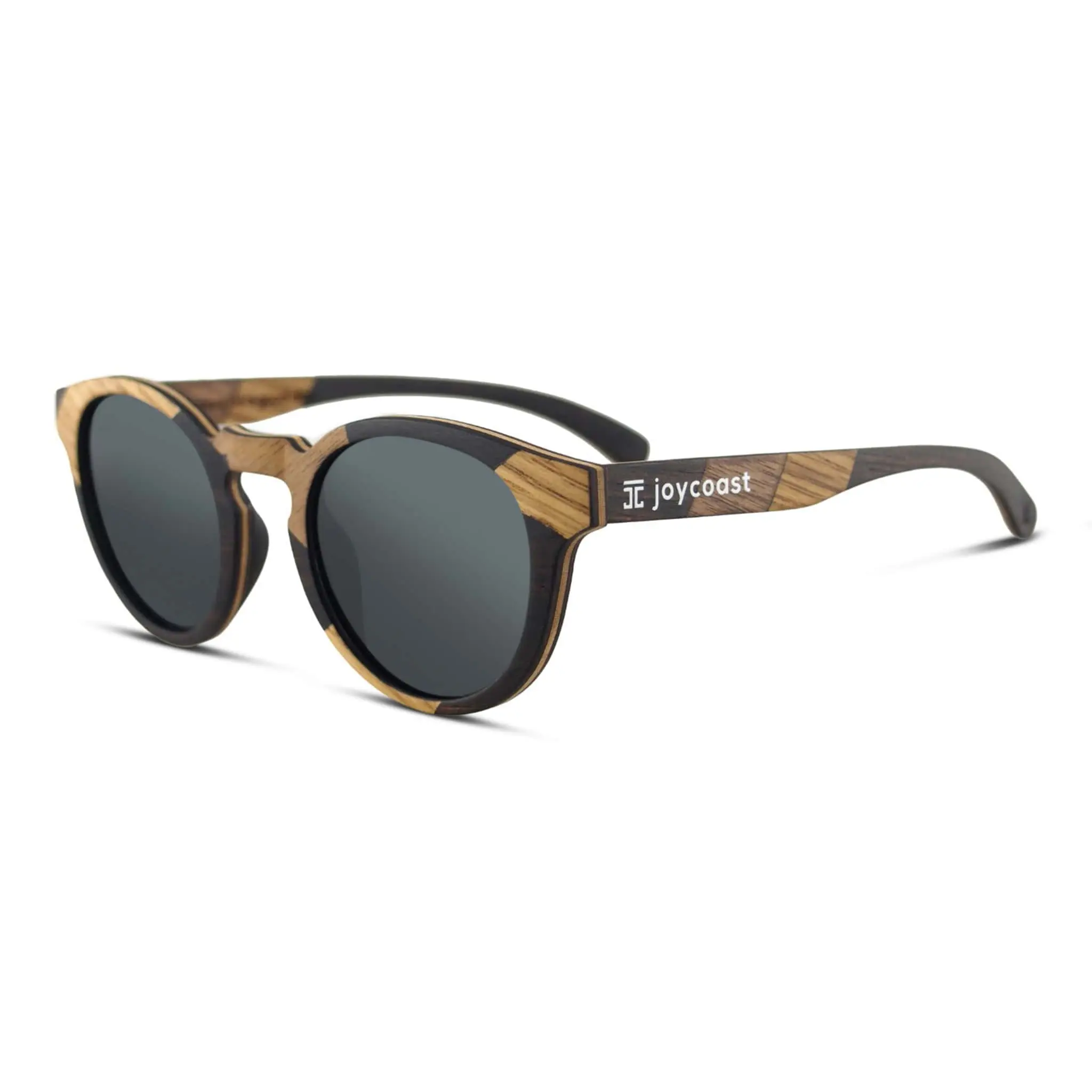 Terra Round Ebony Wooden Sunglasses