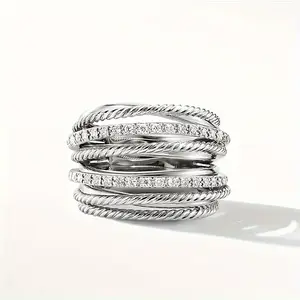 Fashionable, exquisite, romantic multi-layer ring, elegant artistic design accessories, couple gifts