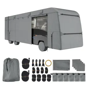 VEVOR Class C RV Cover,  29-32 ft Motorhome Cover, Oxford Fabric Motorhome RV Cover, Waterproof, Windproof and Rip-Stop, Camper Cover with Storage Bag, Repair Patches, Straps and Tire Covers