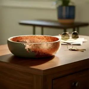 Copper Crested Cement Bowl