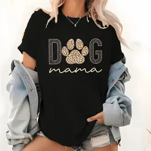 Dog Mama, Retro, Vintage Tshirt, Women's Crew Neck, Crewneck