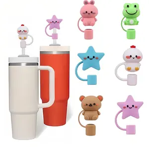 6Pcs Straw Cover Cap for Cup,Silicone Straw Topper Compatible with 30&40 Oz,Stanley Accessories Drinking Straws Plug 10mm 0.4in Dust-Proof Reusable Straw Tips Lids Drinkware Tumbler