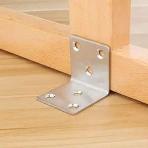 Silver Stainless Steel Corner Bracket,Joint Right Angle Bracket,L Shape Heavy Duty Metal Corner Brace Shelf Supporter for Wood