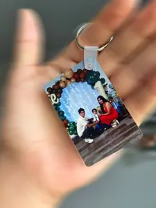 Personalized Keychain Rectangular MDF with Personalized Photos & Phrases
