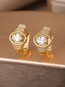 Summer New Vintage Unique Geometric Design Fashion Earrings, Elegant Zircon Inlaid Ear Studs, Perfect Gift for Women, Party and Daily Wear