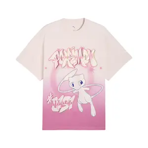 PUMA Mens X Pokémon Hoops Shiny Mew Graphic Crew Neck Short Sleeve Casual Tops Casual - Pink
