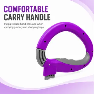 MIUVA Portable Grocery Bag Holder Handle, Reusable Shopping Bag Carrier Grip, Lightweight Plastic Bag Handle for Groceries, Produce Bags, Buckets, Tote Bags & Daily Errands