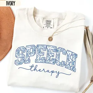 Comfort Colors Speech Therapy Shirt, Toile de Jouy Speech Language Pathologist Tshirt, Chinoiserie Speech Therapist Gift, SLP Tee for Woman