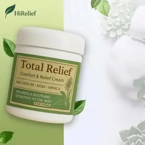 Total Relief Magnesium Cream for Comfort - Fast-Absorbing MSM & Arnica Infused Topical Cream for Healthy,Comfortable Nerves & Body Daily Comfort