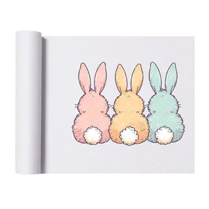 Bunny Tails Trio - Direct Print Film Transfer for T-Shirts, Cotton, Polyester & Blends - High-Quality Print