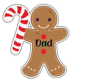 Gingerbread Boy Candy Cane Personalized Cruise Door Magnet | Custom Name Printed Vinyl Magnet - Ideal for Cruise Ship Cabin Door, Fridge, Refrigerator & Metal Door Decor