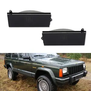 2pcs Smoked Lens Front Turn Signal lamps Lights For 1984 1985 1986 1987 1988 1989 1990 1991 1992 1993 1994 1995 1996 Jeep Cherokee & 1986 1987 1988 1989 1990 1991 1992 Comanche,Replace OEM 56000098, 56000099