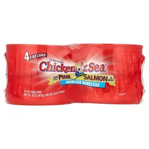 Chicken of the Sea Chunk Style Pink Salmon in Water, 4 Cans, 5 oz (142 g) Each
