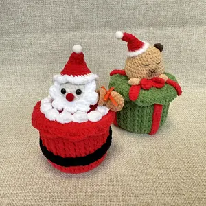 Handmade crochet, Beautiful, adorable and unique Christmas box, Christmas storage box, Santa Claus, Christmas elk, Gift Guide 2025 , Cozy Aesthetic, Viral Holiday Trends, Home Decor, Party Supplies , Limited Stock!under $5