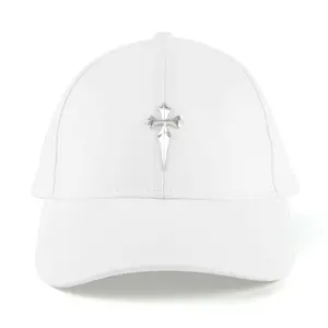 "CROSS LEATHER CAP - WHITE"