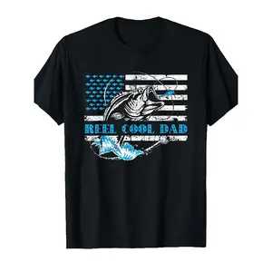 Breel Code Dad Patriotic Fishing Graphic T-Shirt - Vintage American Flag & Bass Fish Design, Unisex Soft Breathable Crew Neck Short Sleeve Tee, Plus, Ideal for Outdoor Fishing & Casual Wear, Ideal Gift for Anglers, All-Season Comfort Tshirt Cotton