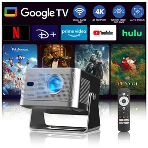 [Google TV stick Bundled] Magcubic HY350GT Projector with Officially Certificated Google TV Google Voice Assistant 900ANSI Dolby Audio(Dongle support) Auto Focus 4K Decode Built-in 15W speaker HDR10+ BT5.1 Dual WiFi Native 1080P Portable Smart Home Cinema