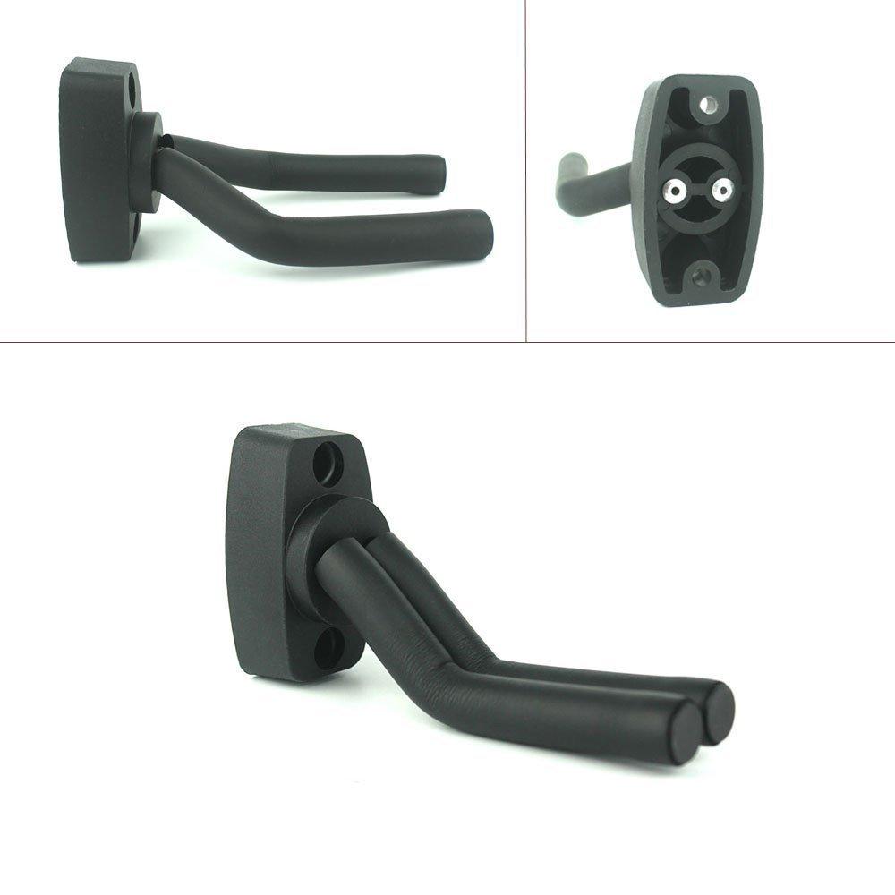 Guitar Mount Wall Hanger Stand Ukulele Wall Hook Keep Holder Mount Display 2 Pack with Guitar Picks Violin Wall Stand Mandolin Rack Bracket Bass Accessories Easy To Install(5 pack guitar picks)