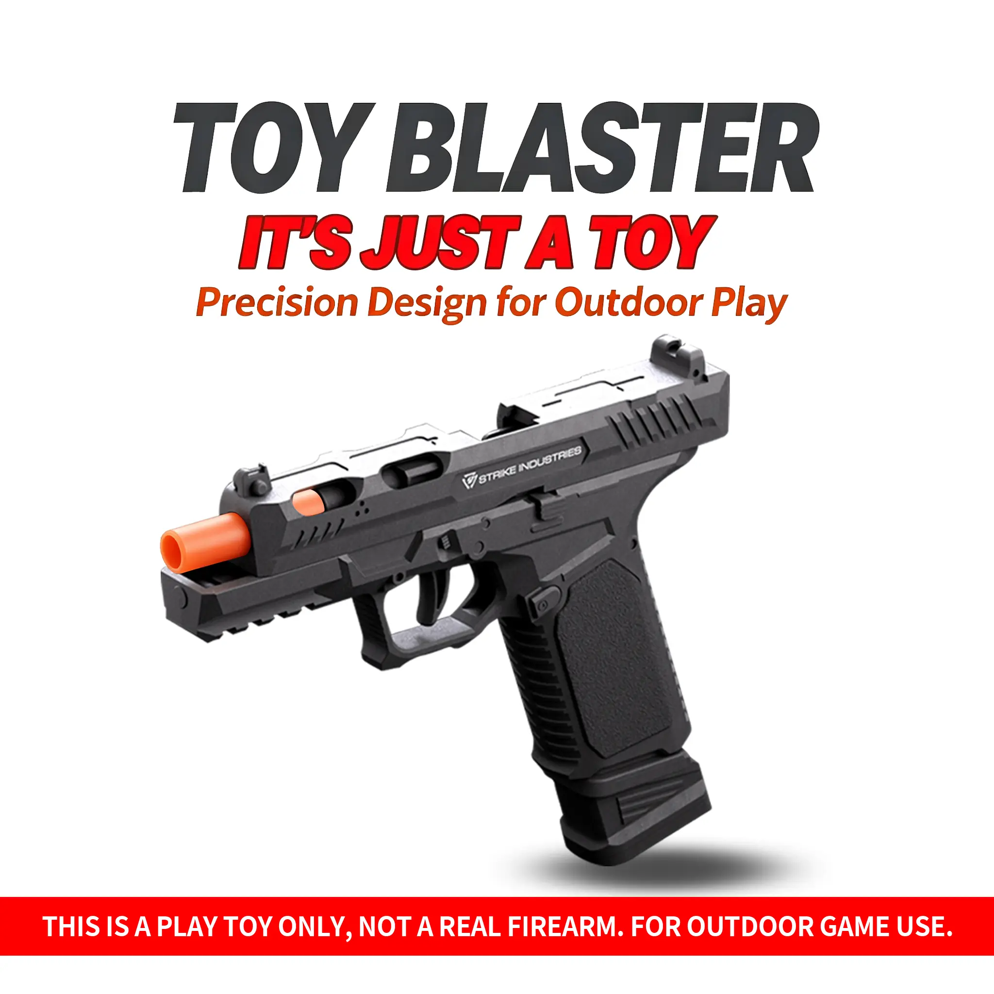 Foam Dart Toy Blaster, Mechanical Auto with Slide Hold Open, Safe Orange Tip Backyard Outdoor Shooting Game Gift for Teens Age 14+