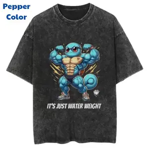 [Made in USA] It's just water weight vintage garments graphic tee, unisex Squirtle Pokémon anime gym shirt, gift for men and women