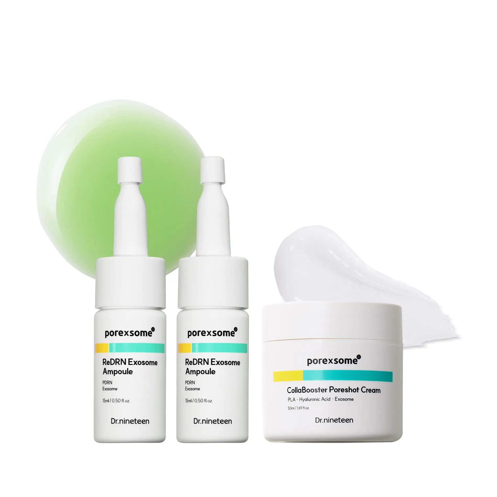 Dr.nineteen PoreXsome ReDRN Ampoule & CollaBooster Poreshot Cream, Pore Tightening & Firming, Korean Skincare