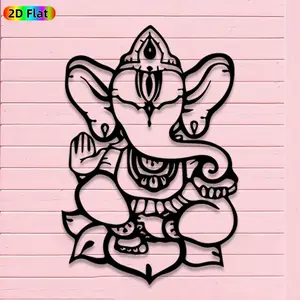 1pc Avant-Garde Ganesha Metal Wall Art, Avant-Garde Ganesha Statue Mural, Iron Craft, Perfect for Living Room, Garden, Indoor/Outdoor Decor, Intricate Craftsmanship, Artistic Metalwork, Christmas Decor, Ideal Gift for Trend Seekers