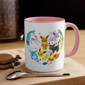 Eevee Mug, Eeveelutions Mug, Anime Coffee Cup, Eevee Coffee Mug, Flareon, Sylveon, Vaporeon, Leafeon, Kawaii, Gift, 11oz, 15oz
