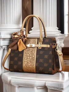 Elegant Letter Print Handbag for Women, Durable Leather Material, Perfect for Daily Commute, Ideal Gift for Birthdays & Special Occasions, Handbag Sling Bag