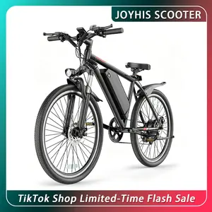 JOYHIS Electric Mountain Bike: 26-inch pneumatic tires, top speed of 22 mph, 30–55 mile range, 48V (5.2Ah–9Ah) battery, front and rear disc brakes, and  five operating modes—an e-bike suitable for both adults and students.