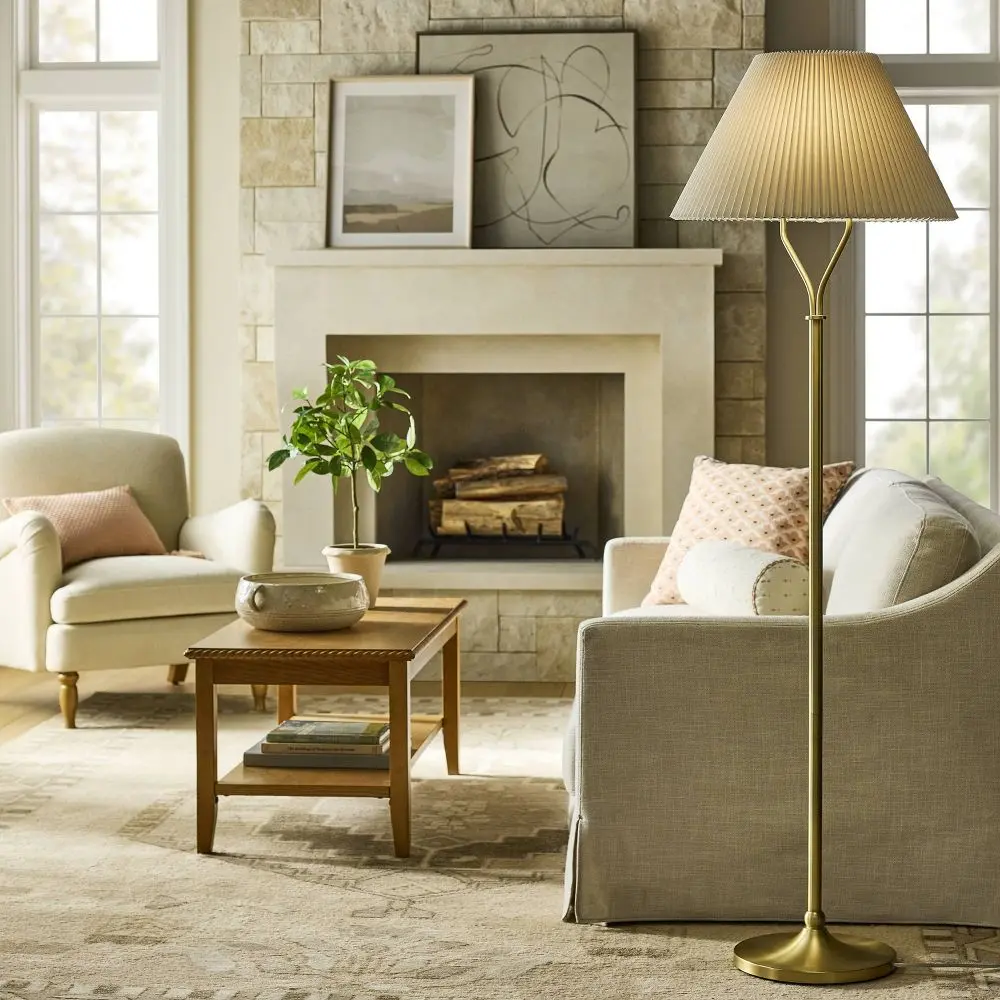Brass Metal Stem Floor Lamp - Threshold designed with Studio McGee