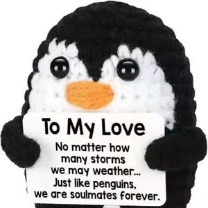Cute Knitted Penguin Doll, Handmade Ornament, Perfect for Festivals and Birthdays, Unique Gift Idea, Adorable Decorative Piece