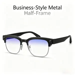 Ai Smart Glasses with Camera, 8mp Photo, 1080P Video, Open Ear Audio, Photo Recognition, Lightweight, Unisex, Blue Light Blocking Lenses, Recording Glasses