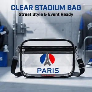 Women's Paris Eiffel Tower Pattern Transparent Single Shoulder Crossbody Bag