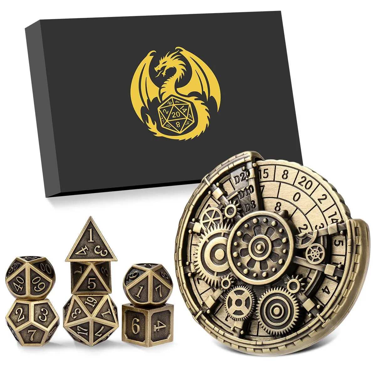 ZDND0302TZX, Dnd Metal Dice, Polyhedral Dice Set, High-Quality Product Design, Durable Construction, Stylish and Versatile for Everyday Use