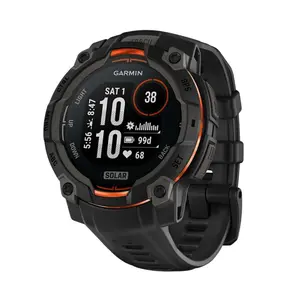 Garmin Instinct 3 50mm Solar GPS Smartwatch with Built-In Flashlight (Black with Charcoal Band)