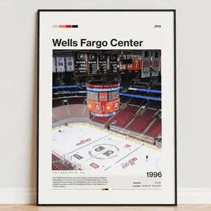 Wells Fargo Center Poster, Arena Poster, Sports Poster, Hockey Fan Gift Print