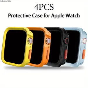 2026NEWSet of 4 Sturdy Cases Designed for Compatibility with Various for Apple Watch Sizes Including 46Mm, 42Mm, 40Mm, 41Mm, 44Mm, And 45Mm, Suitable for Models 10 Through 4 And SE, Made from Durable And Flexible TPU Material for Shock