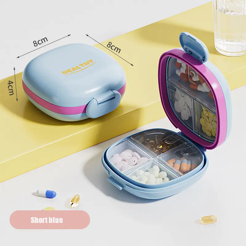 Cross-Border Portable Medicine Organizer Small Pill Box Mini Pill Reminder Box Seven Days a Week New Product