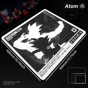 ATOM Mouse Pad  Anime Character Tempered Glass Mouse Pad, Laser Engraved Photovoltaic Glass, Super Slip Surface, Non-slip Honeycomb Base FPS Gaming Mouse Pad Anime Mousepad