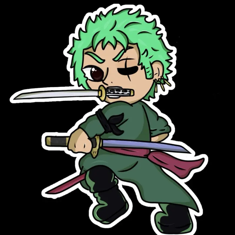 Pirate Hunter Swordsman Zoro One Piece Decorative Waterproof Sticker