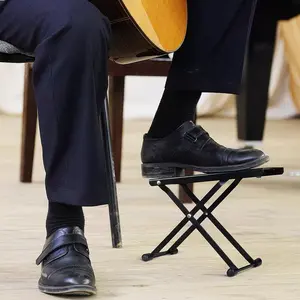 Adjustable Height Guitar Footrest and Stool, Ergonomic Folding, Stable and Comfortable Design, Non-Slip Surface, Perfect for Instrument Playing