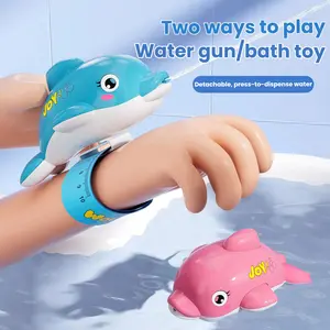 Kids Wrist Water Gun Slap Bracelet Dolphin & Turtle Design, Press-to-Spray Water Play Toy for Boys & Girls, Ideal for Bathroom & Beach Summer Toy for Kids Aged 3-6  Ruler for Learning
