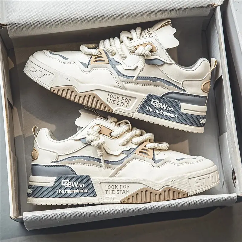 Men's Casual Athletic Shoes with Thick Platform Soles, PU & TPU Sports Footwear for Training and Everyday Walking, Walking Shoes, Sneaker, Sports Shoes