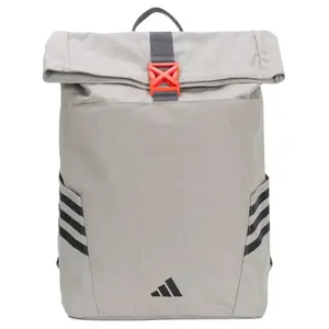 Adidas Logo Backpack with Large Capacity in Gray Fabric for Men and Women