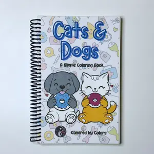 Cats and Dogs Bold and Simple Activity Coloring Book Spiral Bound