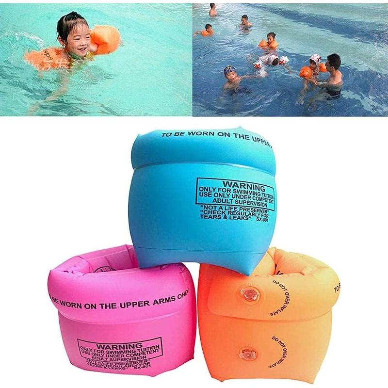 6 Pack Kids & Adult Swimming Arm Float Rings, PVC Inflatable Swim Arm Bands Sleeves