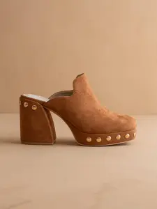 The Sierra Caramel Platform Clog Mule